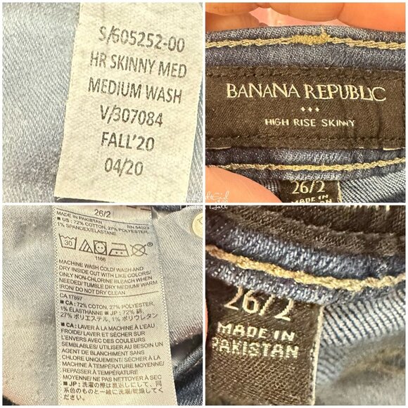 Banana Republic Factory High-Rise Stretch Skinny Jeans Size 26 - Picture 5 of 5